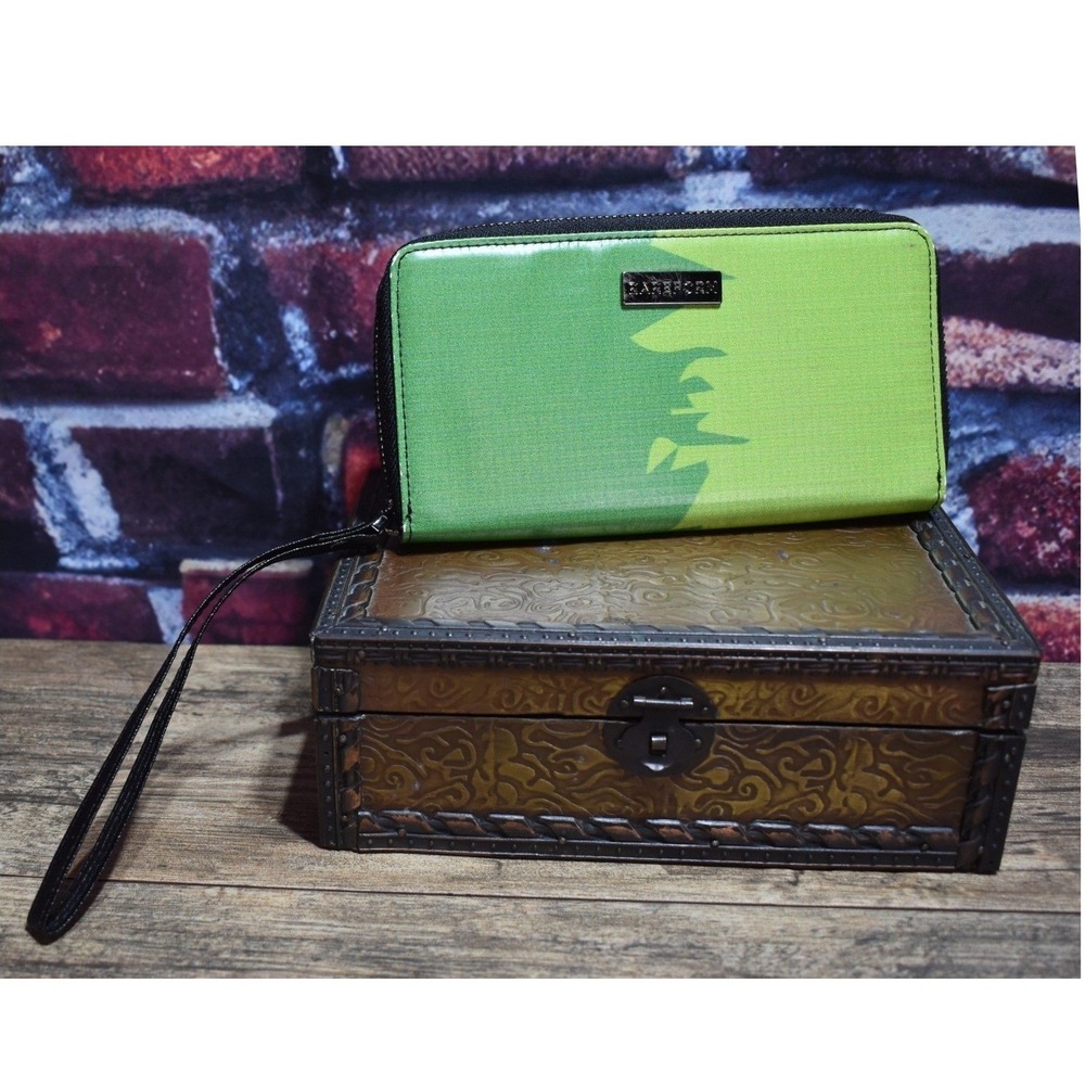 Rareform Green Upcycled Billboard Vinyl Zip Around Wristlet Wallet Womens